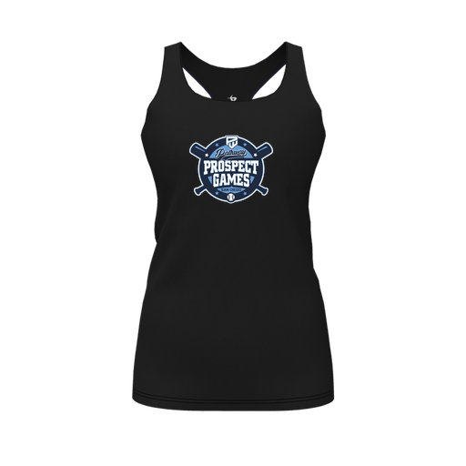 [CUS-DFW-RCBK-PER-BLK-FYS-LOGO1] Racerback Tank Top (Female Youth S, Black, Logo 1)