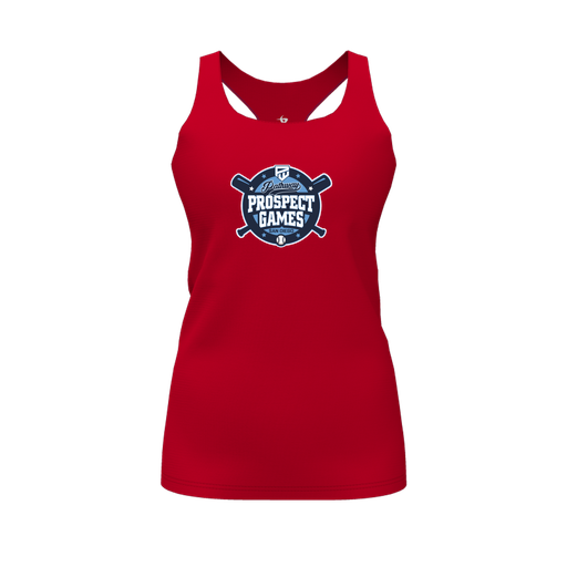 [CUS-DFW-RCBK-PER-RED-FYS-LOGO1] Racerback Tank Top (Female Youth S, Red, Logo 1)