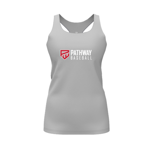 [CUS-DFW-RCBK-PER-GRY-FYS-LOGO2] Racerback Tank Top (Female Youth S, Gray, Logo 2)