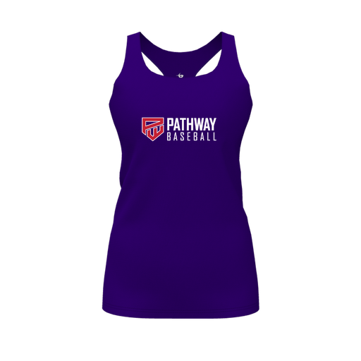 [FT0TRBPP-FYS-LOGO2] Decker Racerback Tank Top (Female Youth S, Purple, Logo 2)