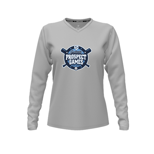 [FTLVCFGY-FYXS-LOGO1] Comfort T-Shirt (Female Youth XS, Gray, V Neck, Logo 1, Long Sleeve)