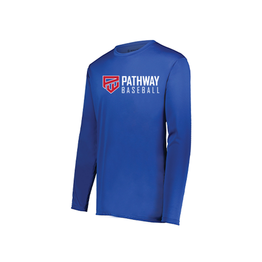 [222823.060.S-LOGO2] Youth LS Smooth Sport Shirt (Youth S, Royal, Logo 2)