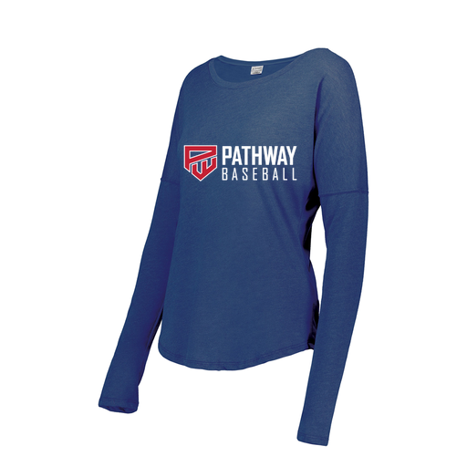 [3077.U55.S-LOGO2] Ladies LS Ultra-blend T-Shirt (Female Adult S, Royal, Logo 2)
